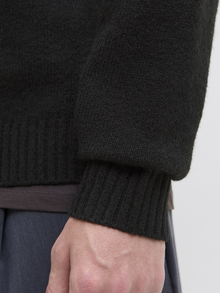 JACK & JONES Soho Ollie Crew Neck Black Knit Black flat front view