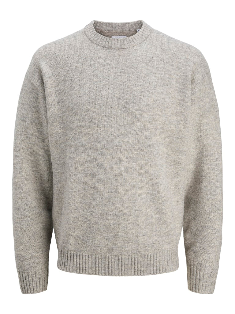 JACK & JONES Soho Ollie Crew Neck Knit-Light Grey Melange Light Grey Melange alternate view