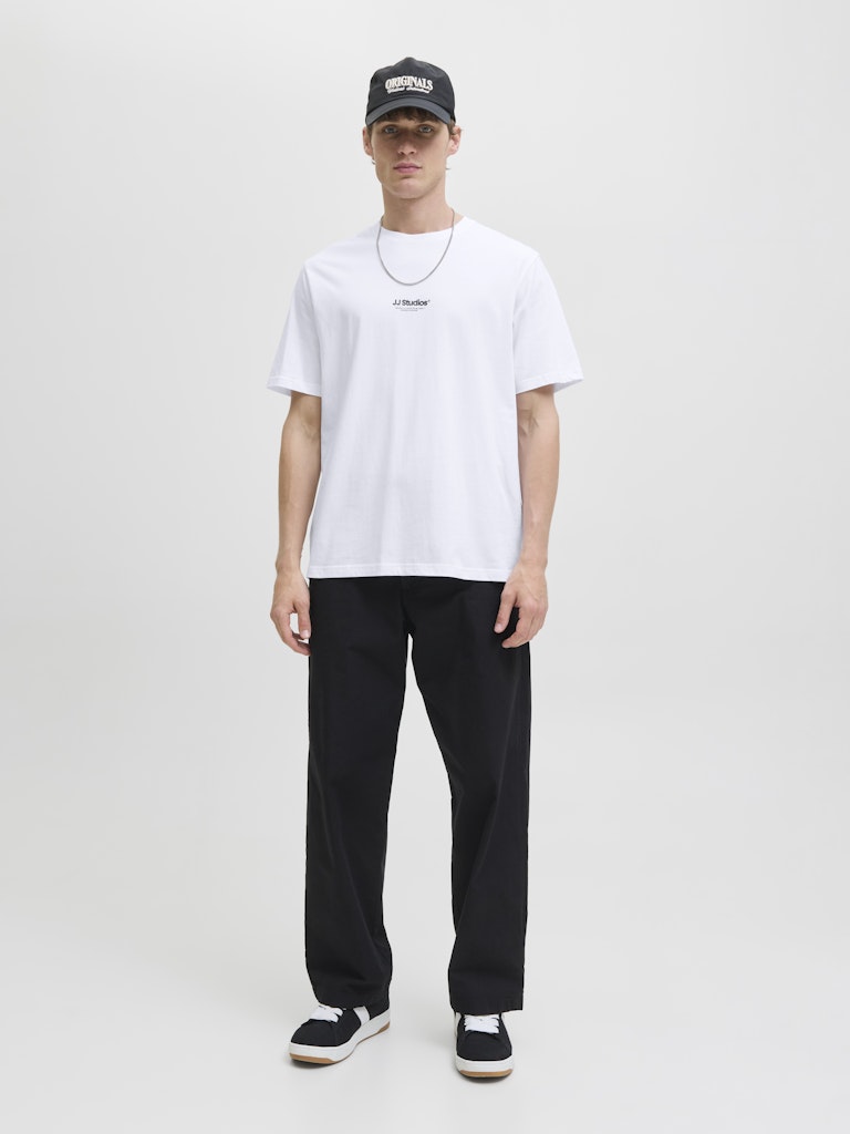 Men's Soho Tee Short Sleeve Crew Neck-White-Model Full Front View