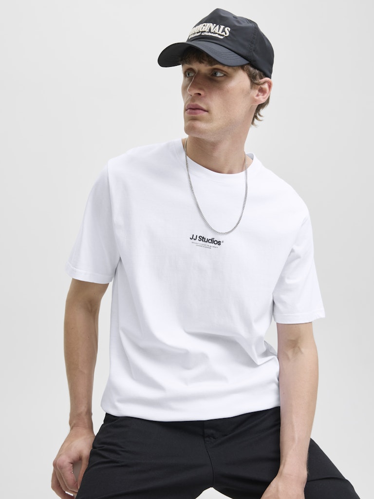 Men's Soho Tee Short Sleeve Crew Neck-White-Model Front View