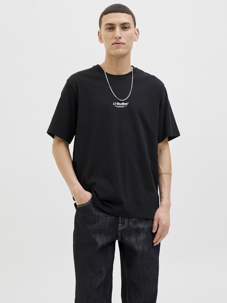 Men's Soho Tee Short Sleeve Crew Neck-Black-Model Front View