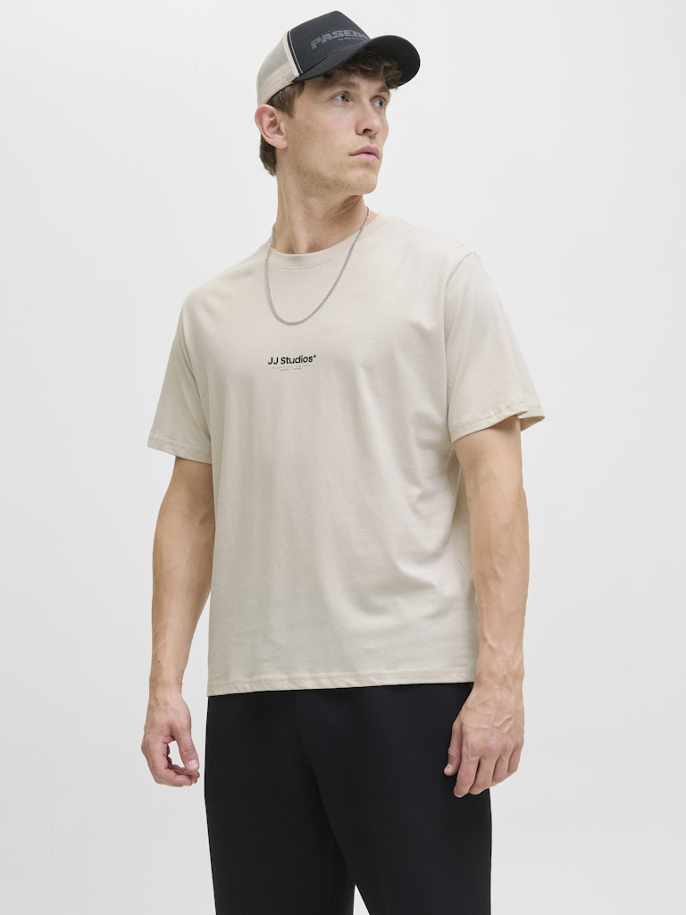 JACK & JONES Soho Tee Short Sleeve Crew Neck-Moonbeam Moonbeam front view