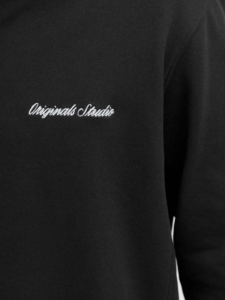 Men's Norrebro Emb Sweat High Neck-Black-Writing View