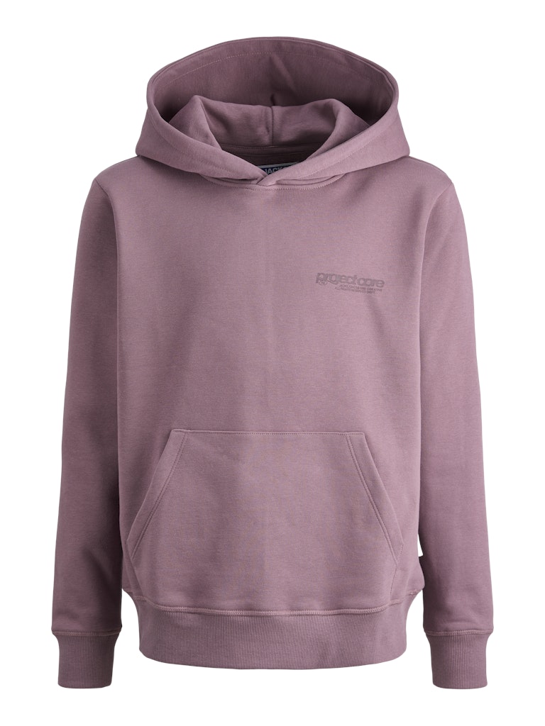 Boy's Union Print Sweat Hood Junior-Grape Shake-Ghost Front View