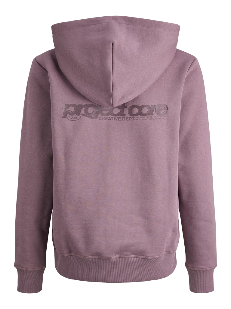 Boy's Union Print Sweat Hood Junior-Grape Shake-Ghost Back View