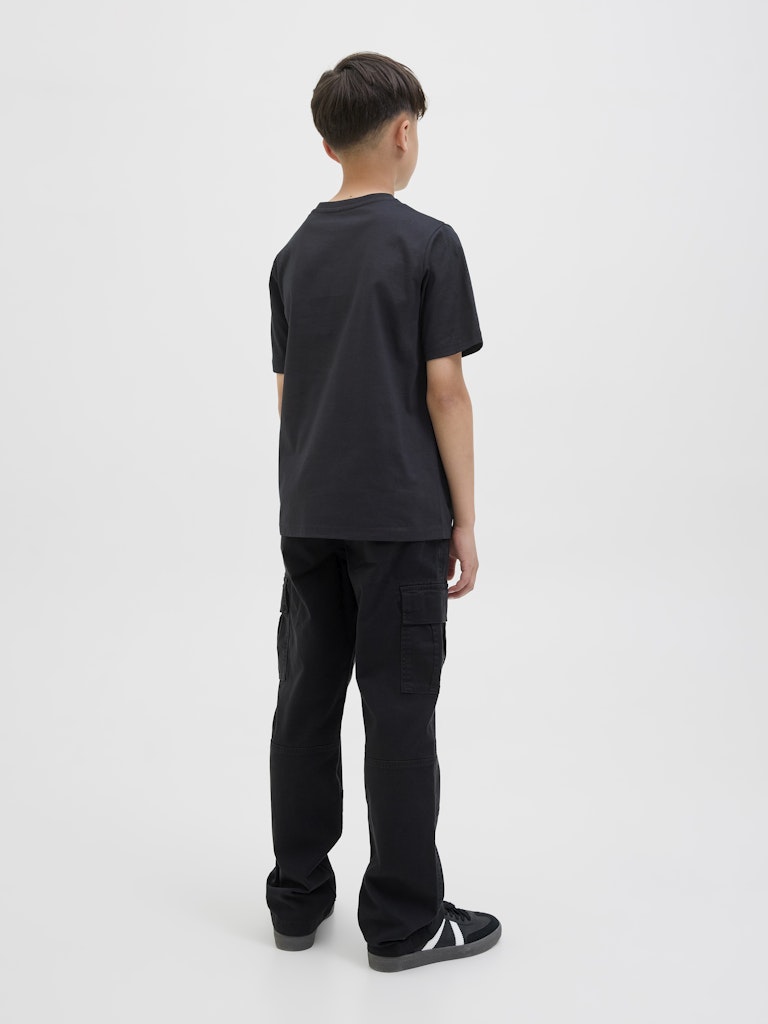 Tier Front Print Tee Short Sleeve Junior-Black-Model Back View