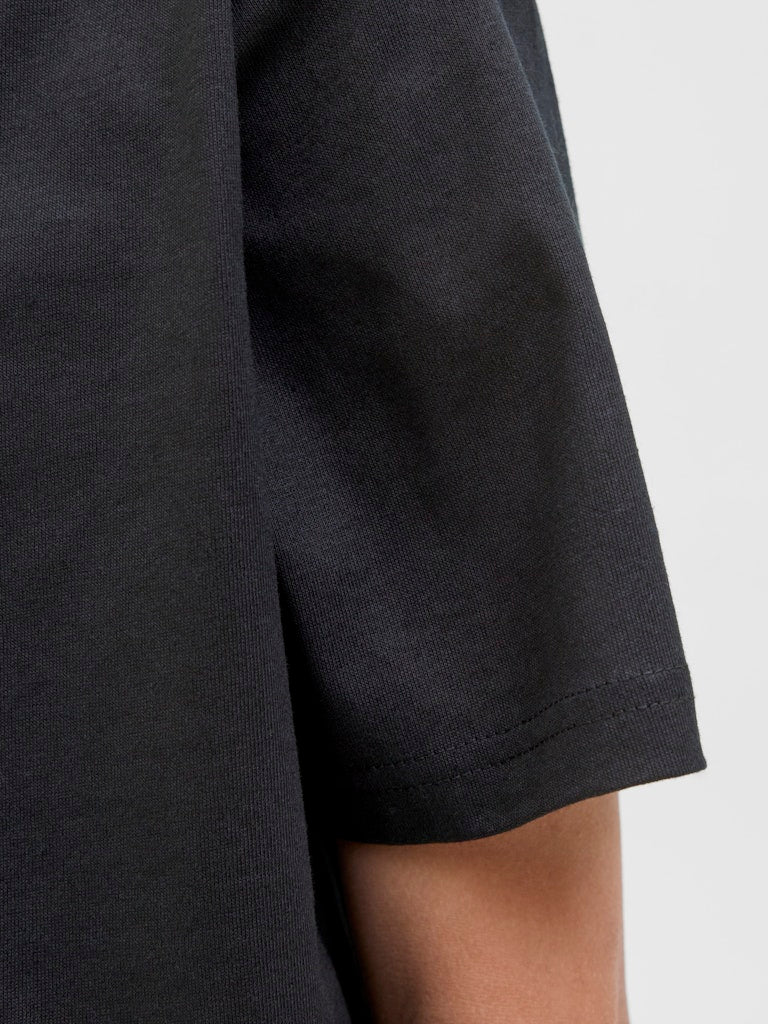 Tier Front Print Tee Short Sleeve Junior-Black-Sleeve View