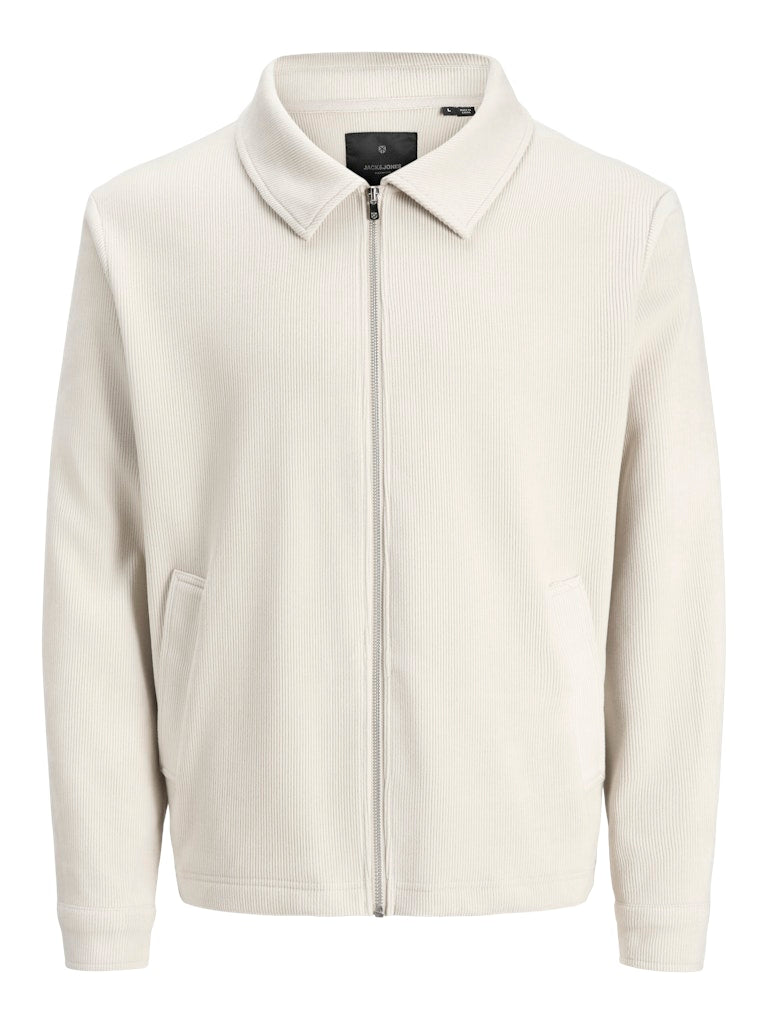 JACK JONES PREMIUM Louis Silver Lining Overshirt Silver Lining close up view