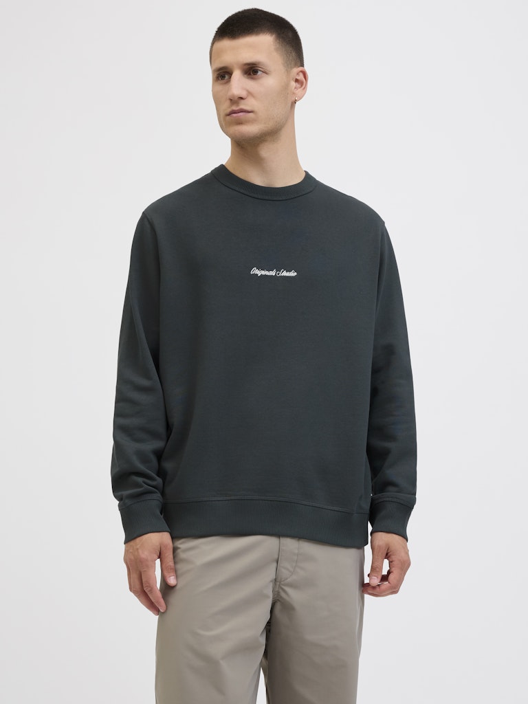 Men's Norrebro Emb Sweat Crew-Forest River-Model Front View