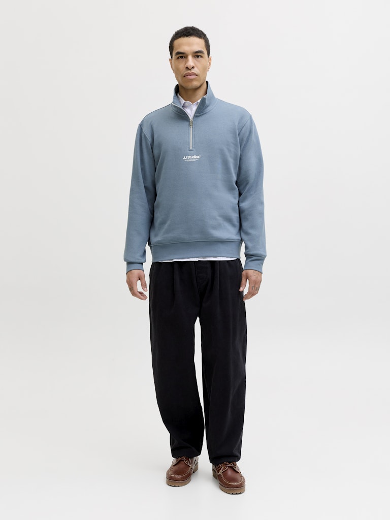 JACK & JONES Soho Quarter Zip Sweatshirt-Blue Mirage Blue Mirage detail view