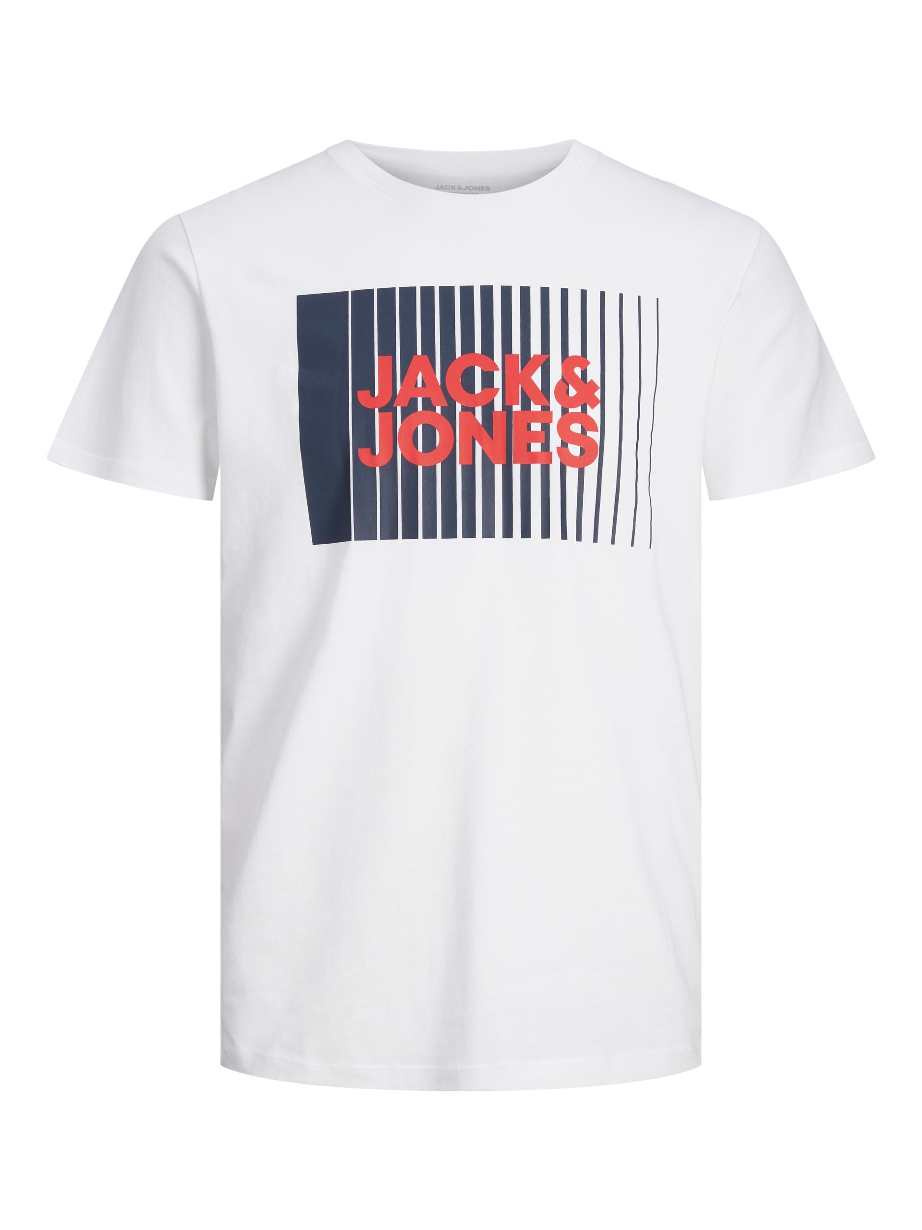 Jack Jones Youths Junior Corp Logo Short Sleeve Tee White side view