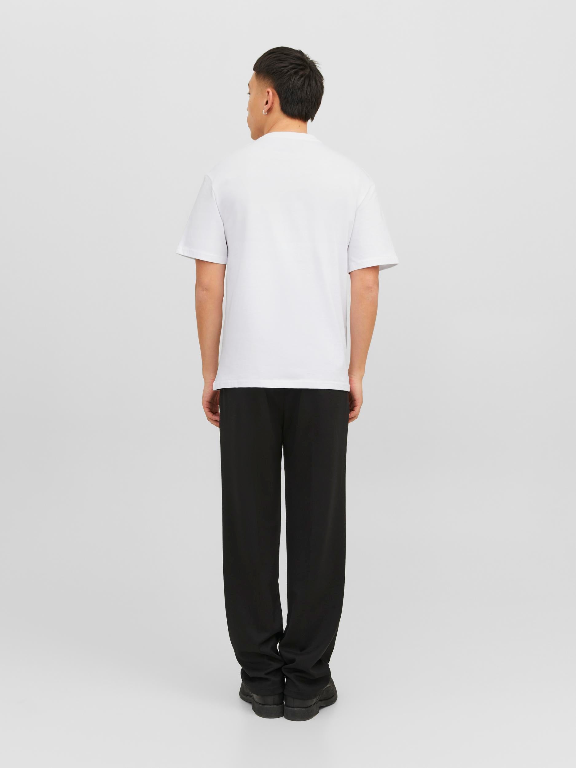 JACK JONES ORIGINALS Vesterbro Tee Short Sleeve Crew Neck-Bright White Bright White detail view