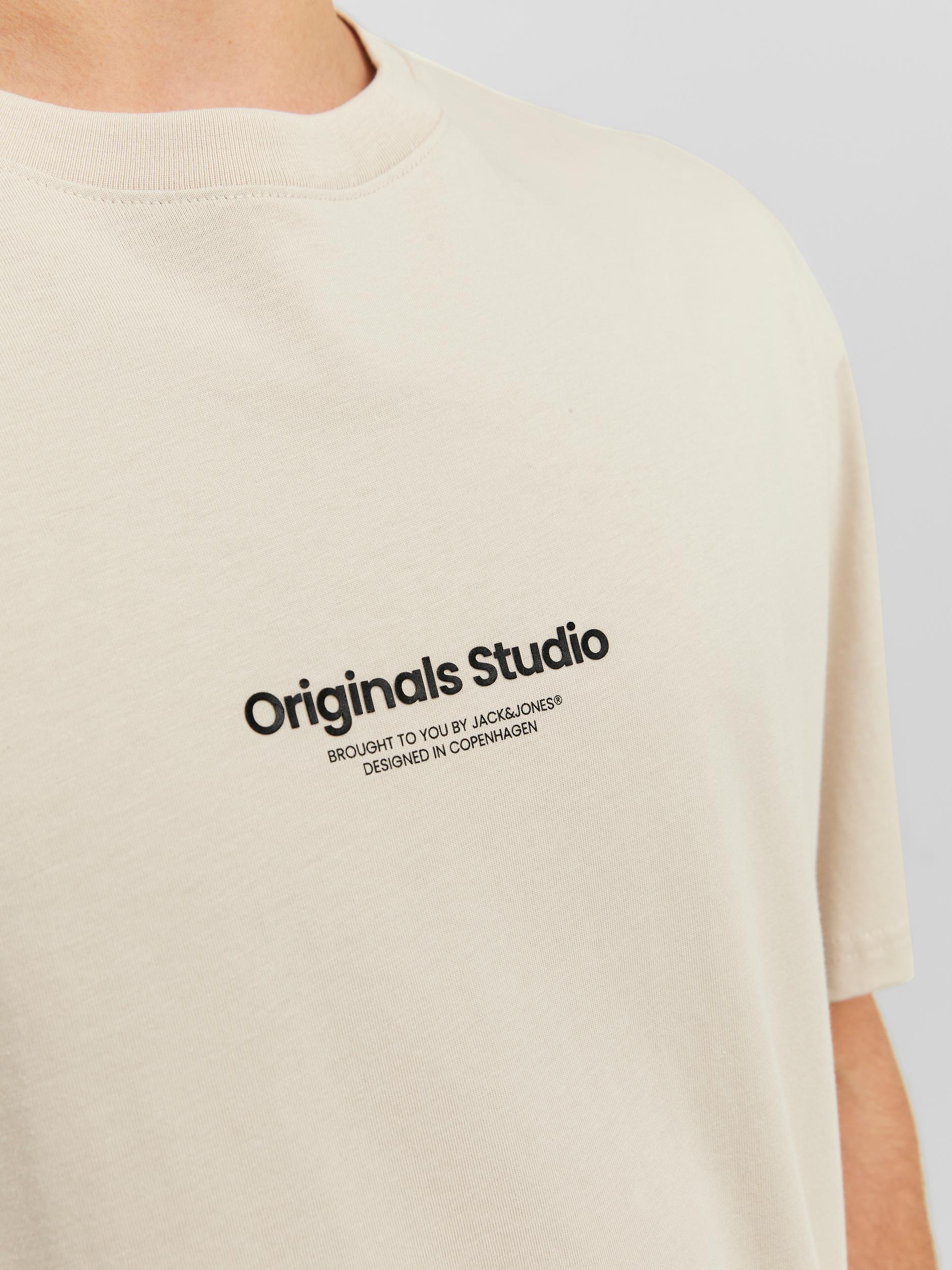 JACK JONES ORIGINALS Vesterbro Tee Short Sleeve Crew Neck-Moonbeam Moonbeam back view