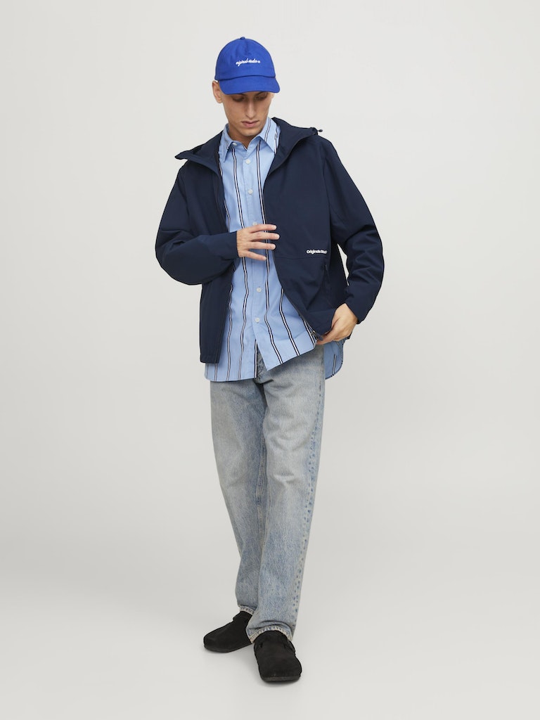 Men's Vesterbro Light Jacket-Navy Blazer-Model Full Front View