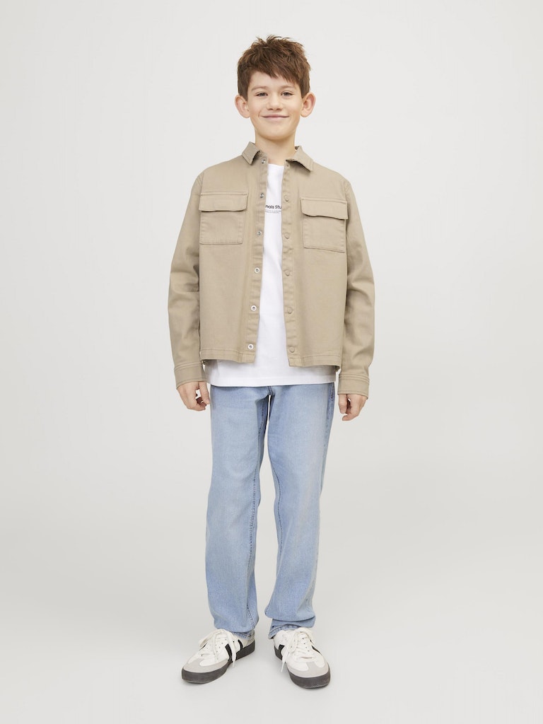 Jack Jones Youths Eon Overshirt Long Sleeve Junior-Crockery Crockery model front view