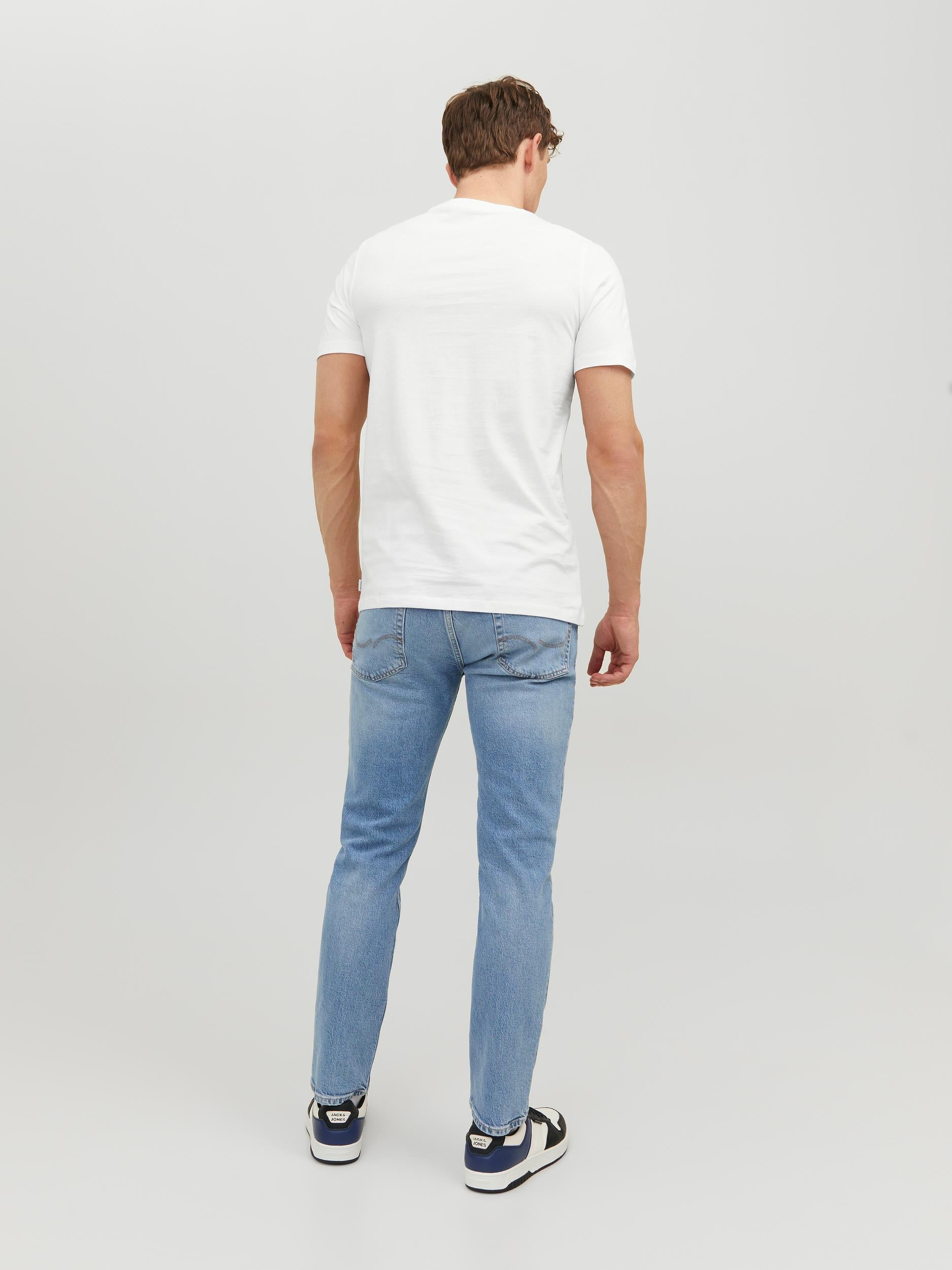 Men's Organic Basic Tee Short Sleeve O-Neck-White-Back View