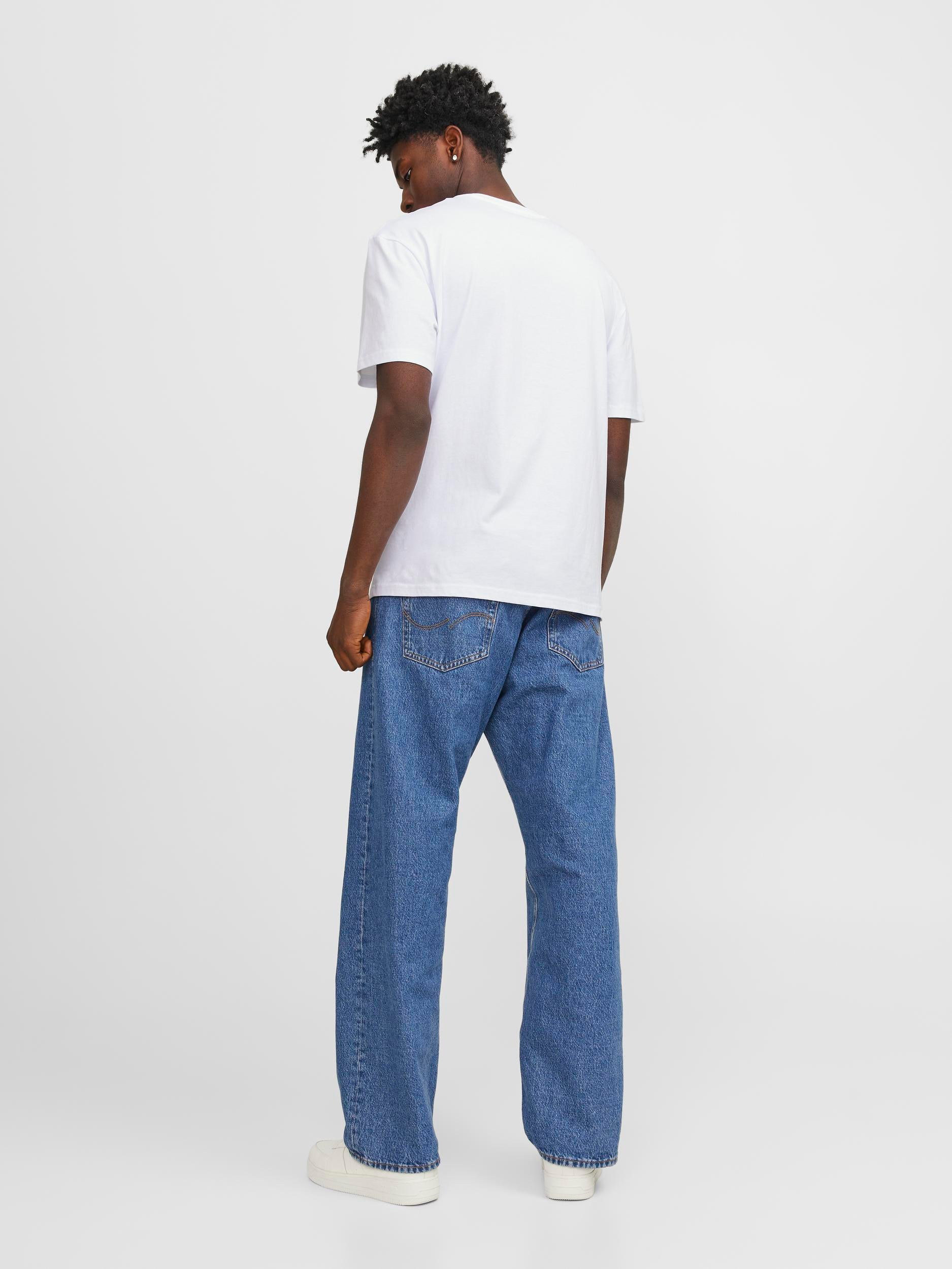 Men's Vesterbro Picture Tee Short Sleeve Crew Neck-Bright White-Model Back View
