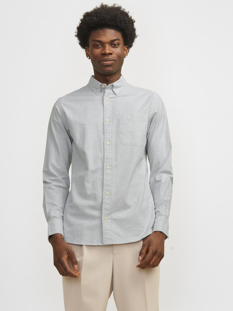 JACK JONES PREMIUM Brook Oxford Shirt Long Sleeve-Lily Pad Lily Pad front view