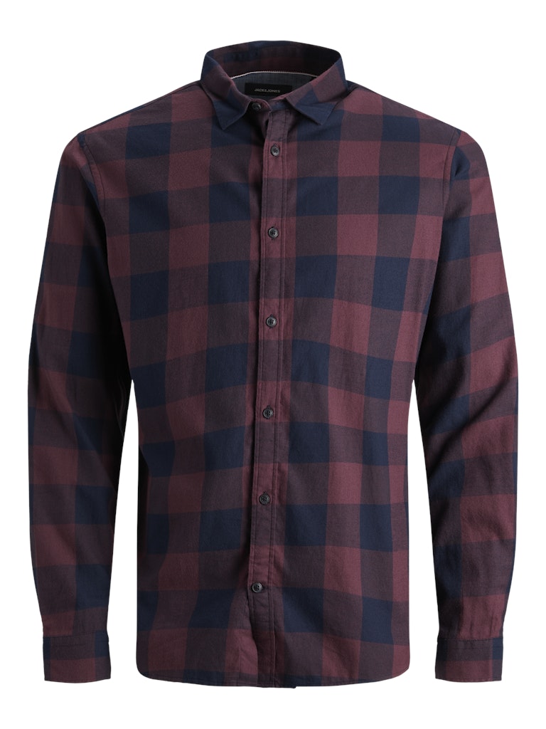 JACK & JONES Gingham Twill Port Royale Shirt Port Royale back view