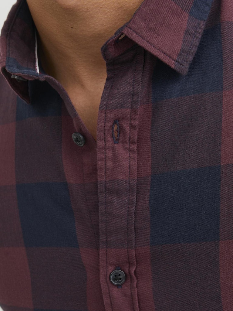 JACK & JONES Gingham Twill Port Royale Shirt Port Royale flat front view