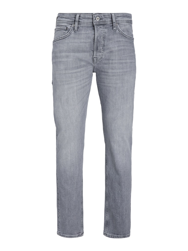JACK & JONES Mike 811 Relaxed Tapered Fit Grey Denim Jeans GREY DENIM close up view