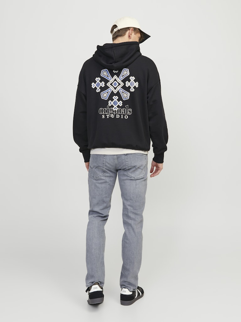 JACK & JONES Mike 811 Relaxed Tapered Fit Grey Denim Jeans GREY DENIM detail view