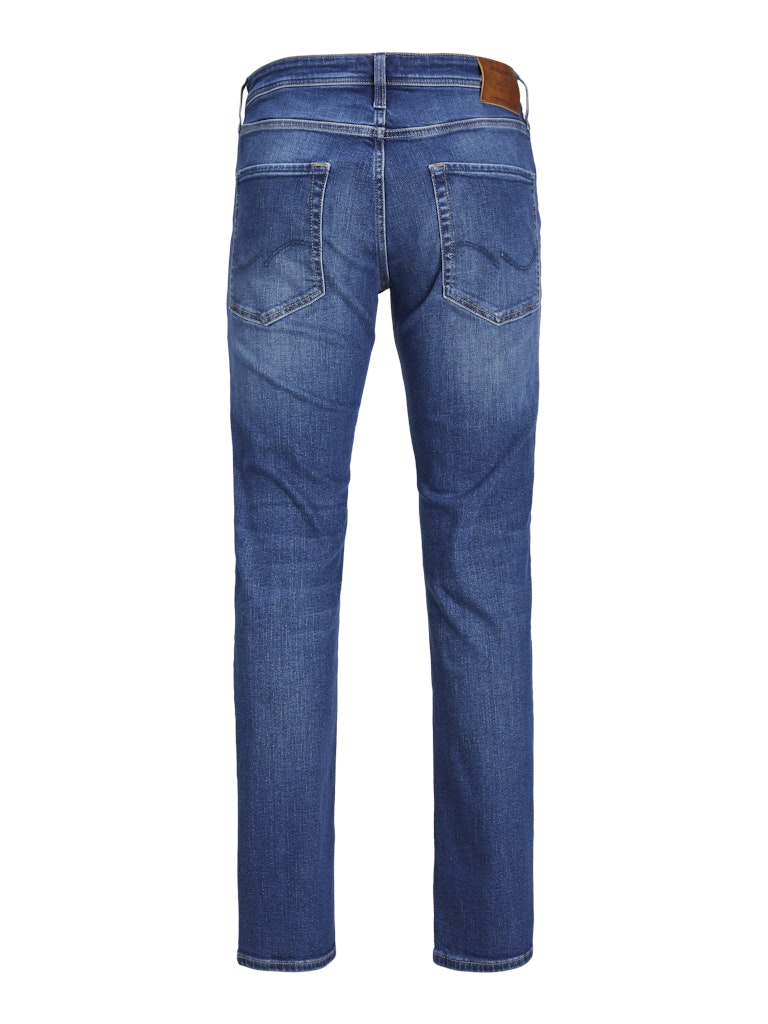 JACK & JONES Clark 378 Straight Leg Blue Denim Jeans BLUE DENIM close up view