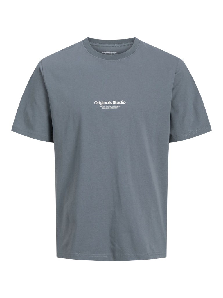 JACK JONES ORIGINALS Vesterbro Tee Short Sleeve Crew Neck-Stormy Weather Stormy Weather flat front view