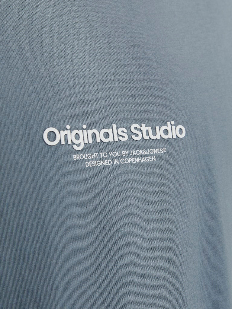 JACK JONES ORIGINALS Vesterbro Tee Short Sleeve Crew Neck-Stormy Weather Stormy Weather back view