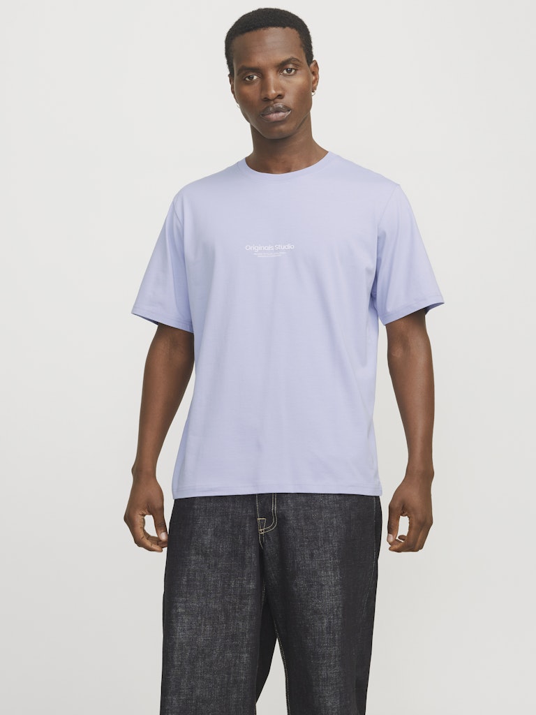 JACK JONES ORIGINALS Vesterbro Tee Short Sleeve Crew Neck-Cosmic Sky Cosmic Sky front view