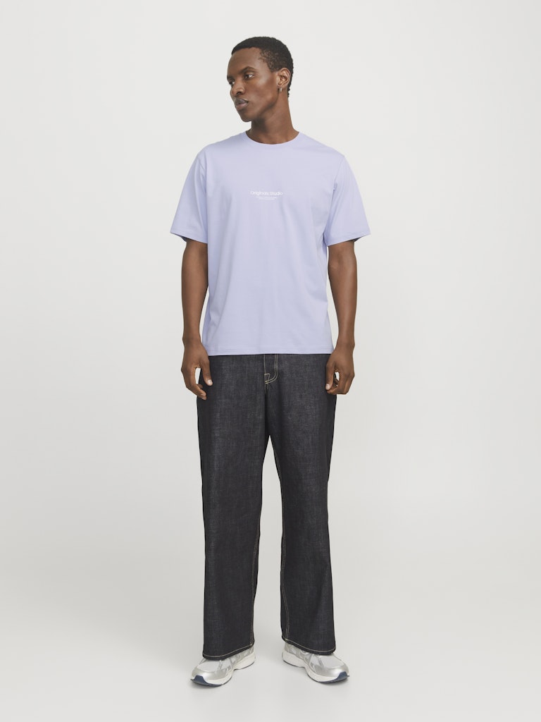 JACK JONES ORIGINALS Vesterbro Tee Short Sleeve Crew Neck-Cosmic Sky Cosmic Sky model front view