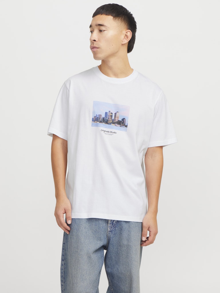 JACK JONES ORIGINALS Vesterbro Picture Tee White detail view