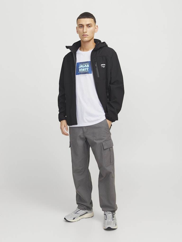 JACK&JONES Hudson White Crew Neck Tee White model front view