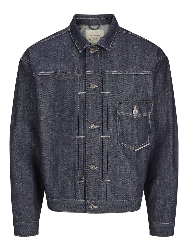JACK & JONES Brent Selvedge Blue Denim Jacket BLUE DENIM front view