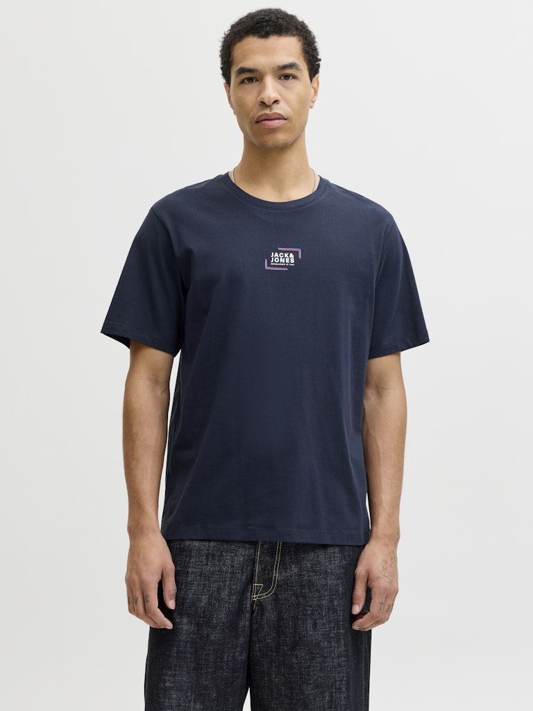 JACK&JONES Corp Graphic T-Shirt-Navy Blazer Navy Blazer front view
