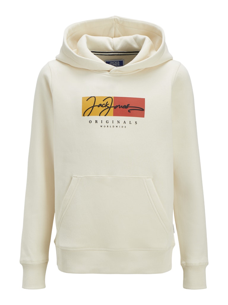 Jack Jones Youths Frederiksberg Junior Hoodie-Antique White Antique White front view