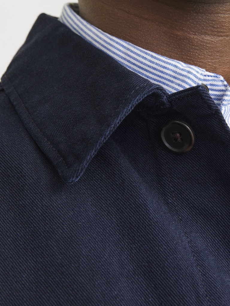 JACK JONES PREMIUM Derry Worker Long Sleeve Overshirt-Dark Navy DARK NAVY back view