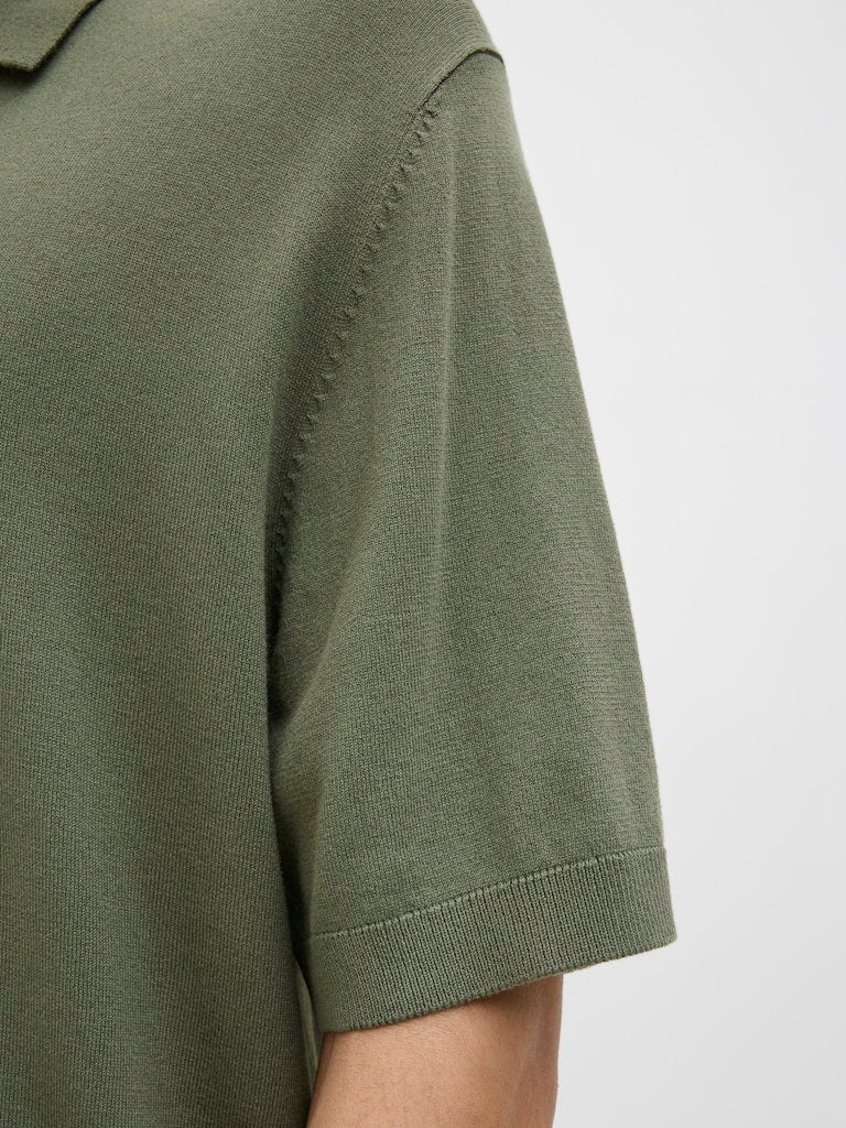 JACK JONES PREMIUM William Knit Polo Short Sleeve-Four Leaf Clover Four Leaf Clover side view