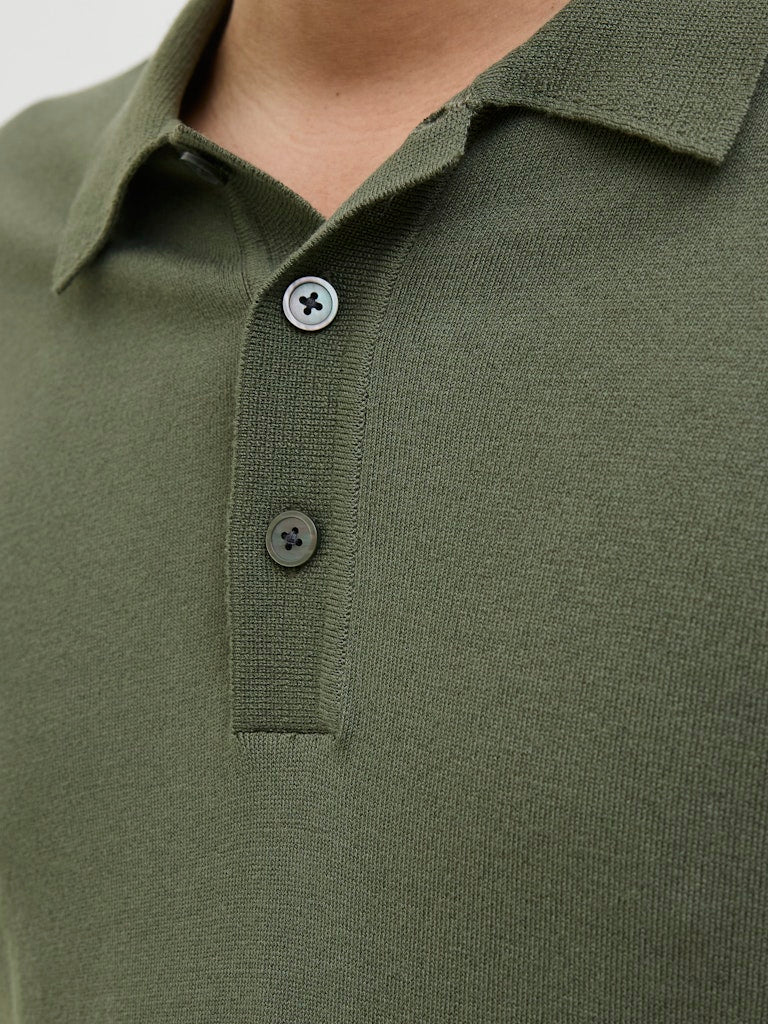 JACK JONES PREMIUM William Knit Polo Short Sleeve-Four Leaf Clover Four Leaf Clover back view