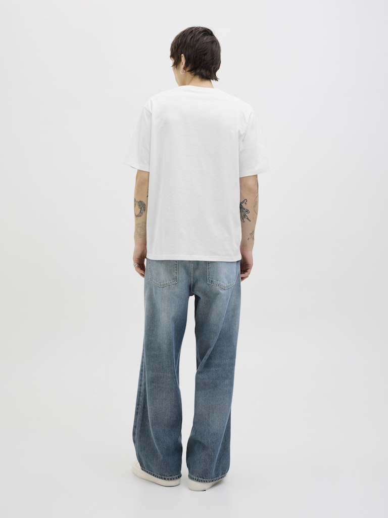 JACK JONES ORIGINALS Almeria Branding White Tee Bright White detail view