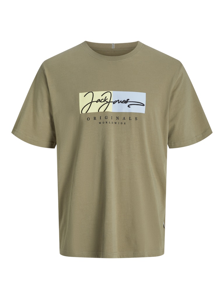 Frederiksberg Box Script Silver Sage Tee-Front view