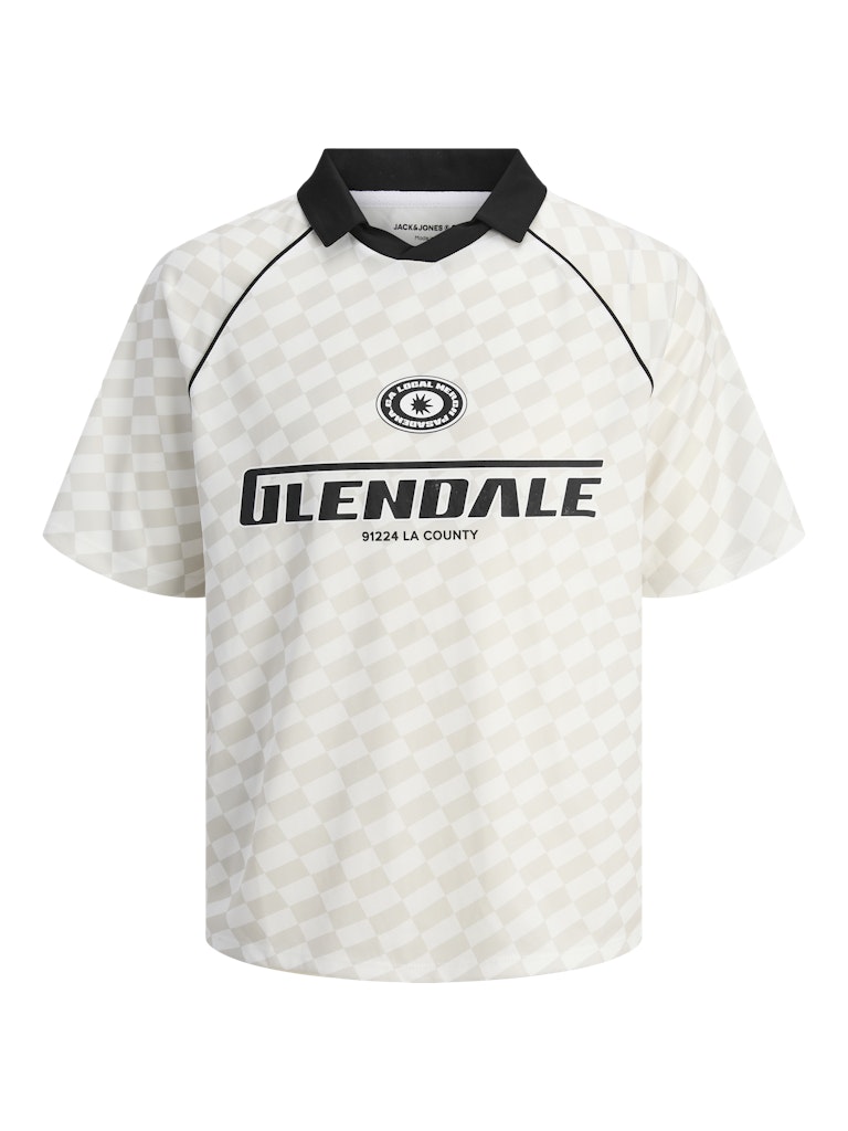 Lido Mesh Open Collar Cloud Dancer Junior Polo-Front view