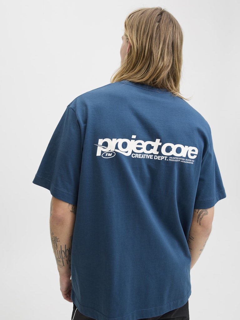 JACK JONES CORE Union Back Print Tee Short Sleeve Crew-Titan Titan back view