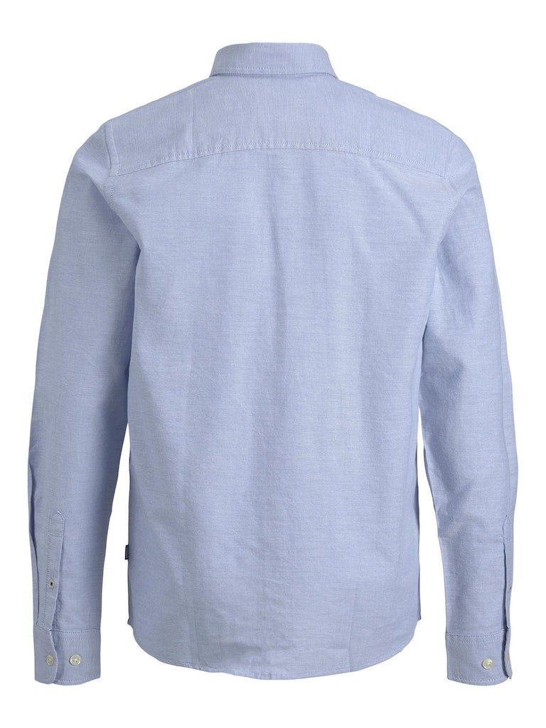 Jack Jones Youths Oxford Junior Shirt-Cashmere Blue Cashmere Blue model front view