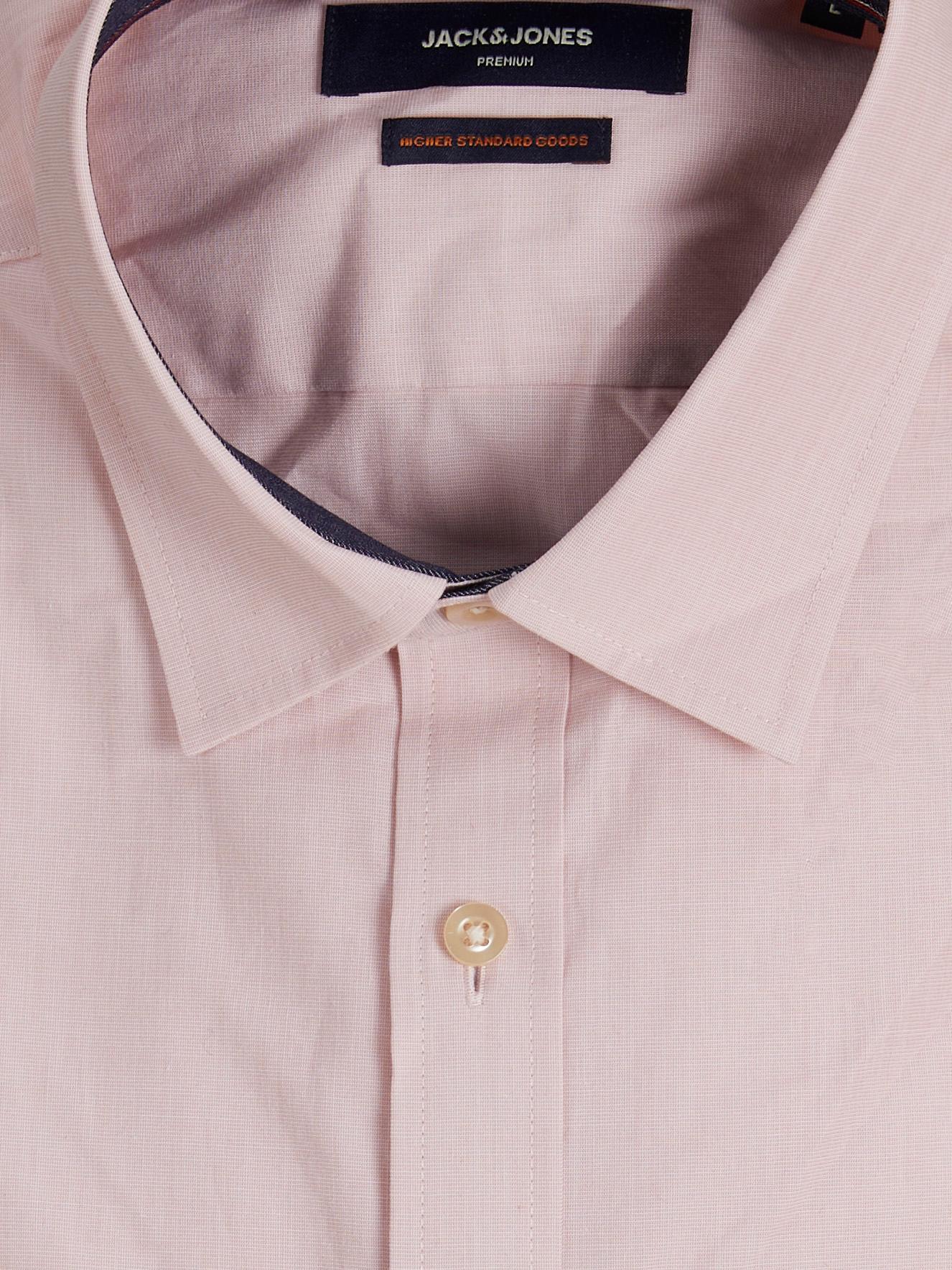 JACK JONES PREMIUM Derek Classic Long Sleeve Shirt-Misty Rose Misty Rose model front view