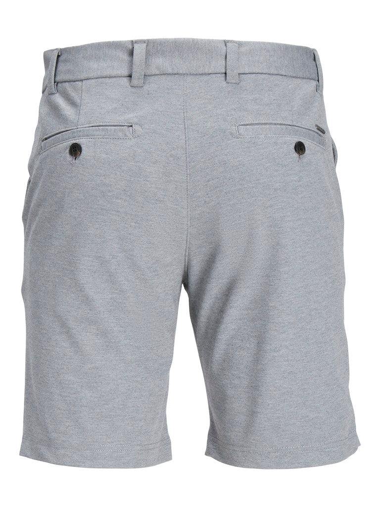 Marco Cooper Light Grey Melange Chino Shorts-Back view