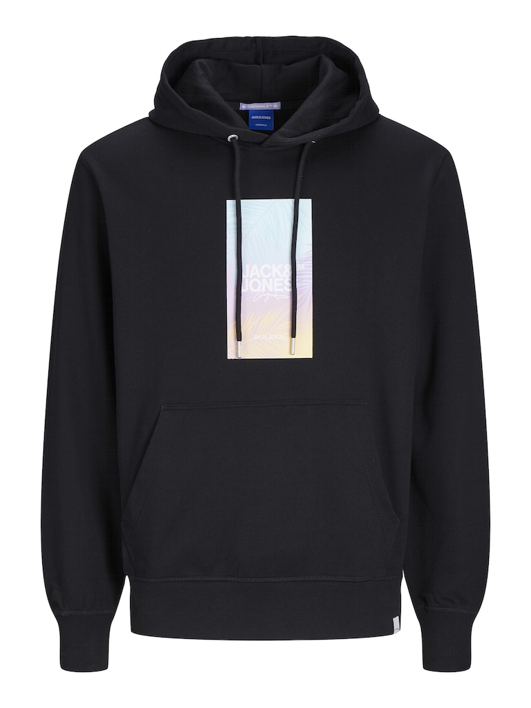 Men's Joraruba Sunset Branding Sweat Hood-Black-Front View