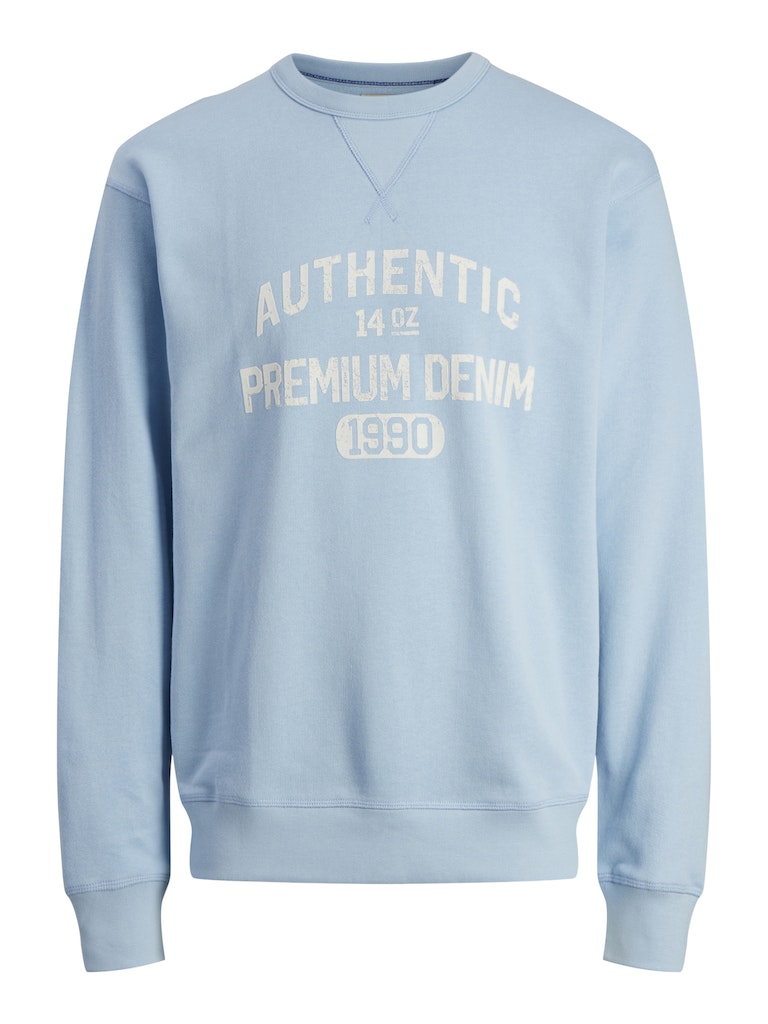Jack Jones Youths Vahn Sweat Crew Neck Junior-Cerulean Cerulean front view