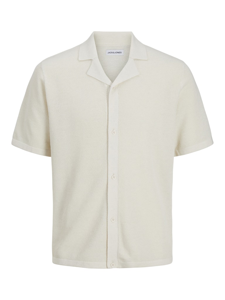 JACK&JONES Orion Cloud Dancer Resort Knit Polo Cloud Dancer side view