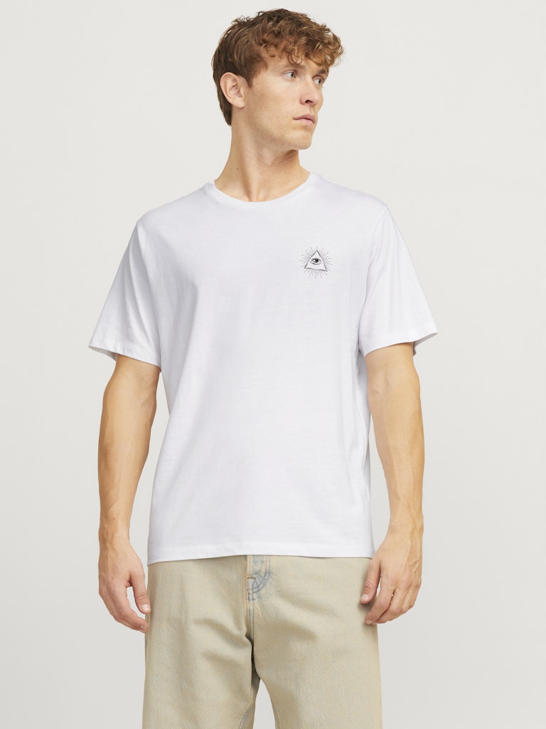 Men's Jackie Tee Short Sleeve Crew Neck-White-Model Front View